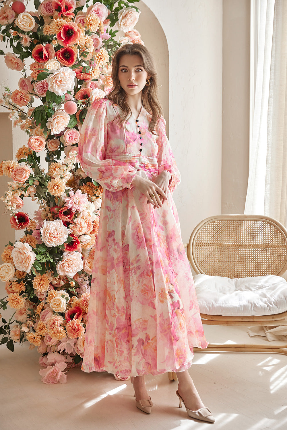 Garden Gala Dress, Pink - Hey Graece