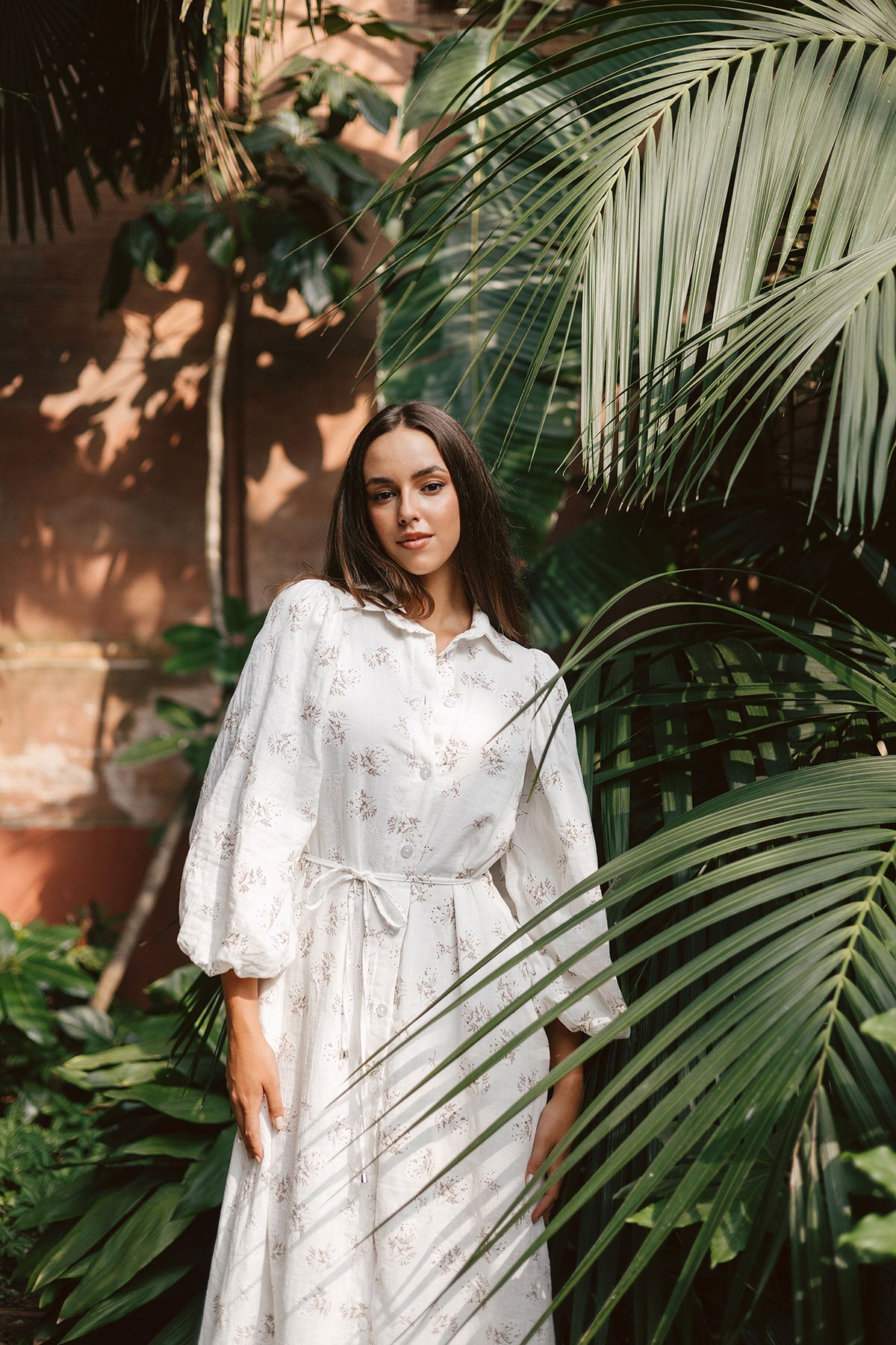 White Floral Cotton Maxi