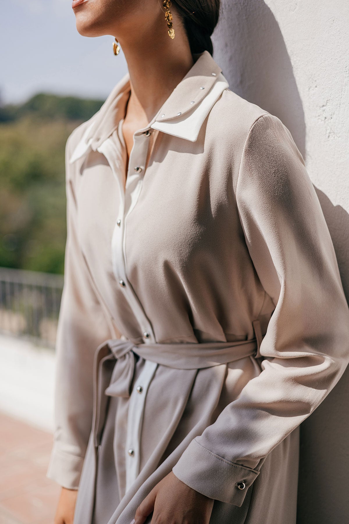 Sand and Studs Shirt Dress